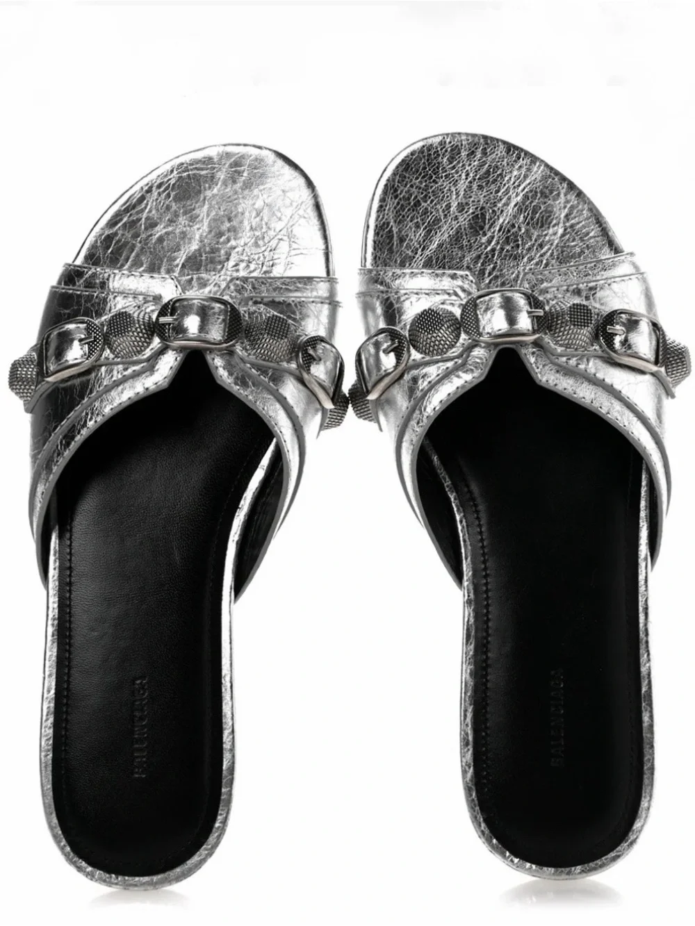 Balenciaga Le Cagole Slide Sandal Silver Sz 36 NWT